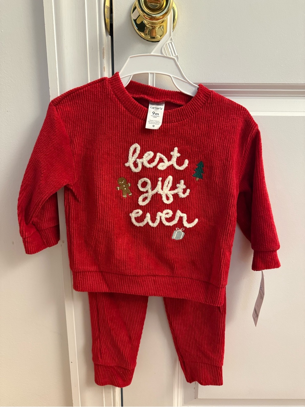 Carter's Red 'Best Gift Ever' Kids Sweatshirt and Jogger Set, NWT